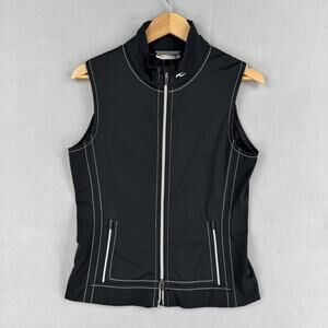KJUS Vest Womens Medium Black Drew Softshell Full Zip Golf Outdoor Lightweight